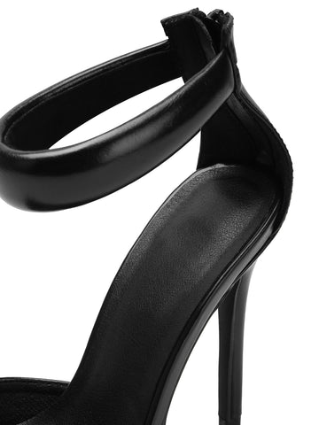 Padded Ankle Strap Pointed Heels