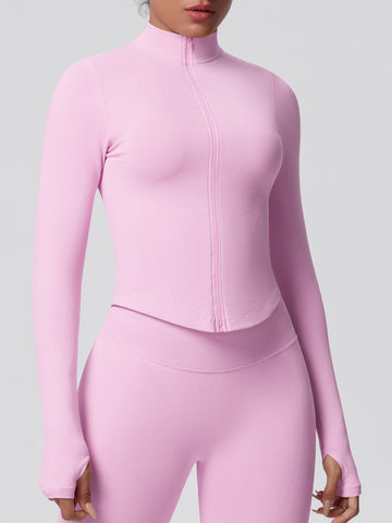 Seamless Fitted Thumbhole Athletic Jacket
