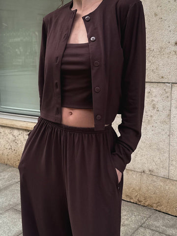 Cozy Ribbed Crop Lounge Pants Set