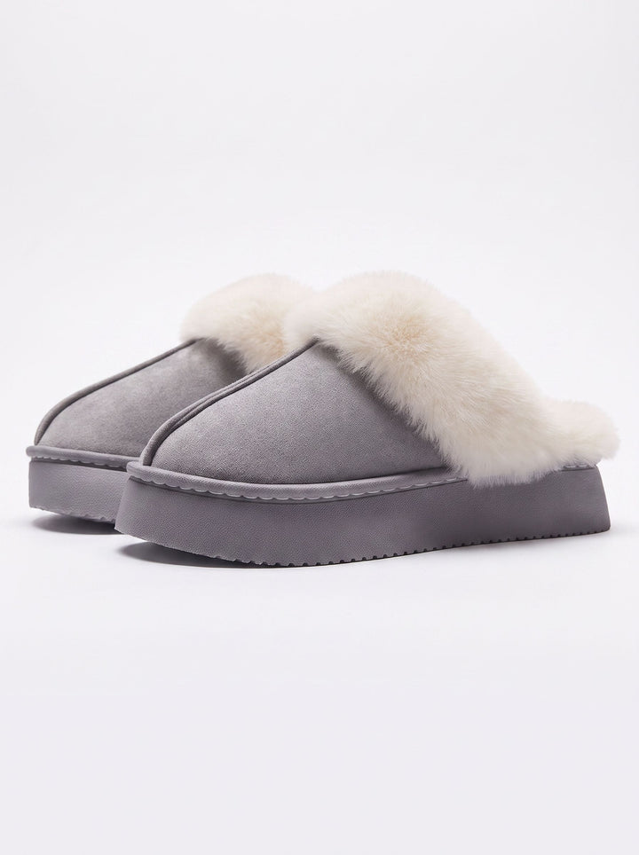 Cozy Faux Fur Platform Slippers