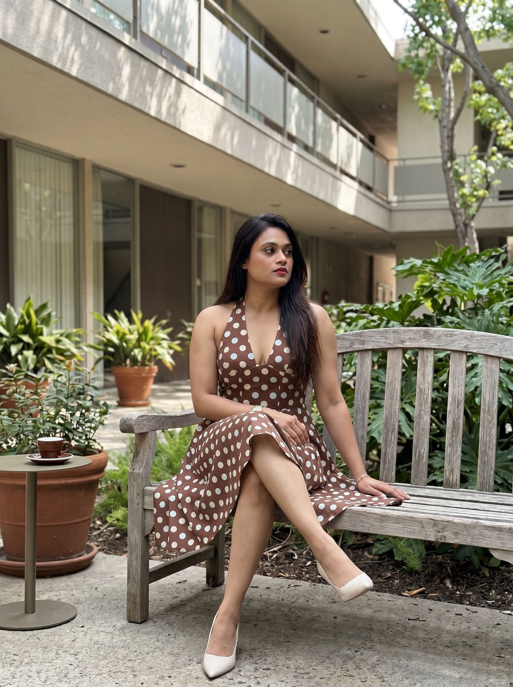 Shilpi Tripathi's Polka Dot Print Midi Dress