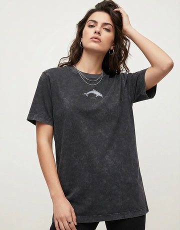 Dolphin Print Crewneck T-Shirt