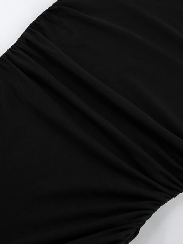 Ruched Tiered Long Sleeve Mini Dress