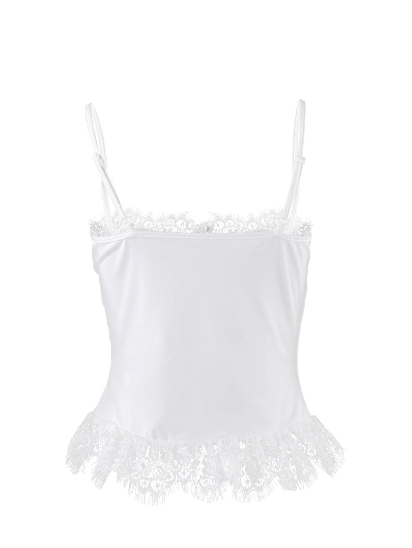 Lace Trim Button Front Corset Top