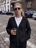 Oversized Chunky Knit Zip Cardigan