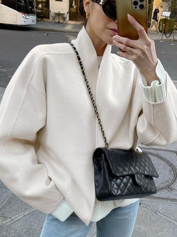 Minimalist Chic Cropped Wool Coat