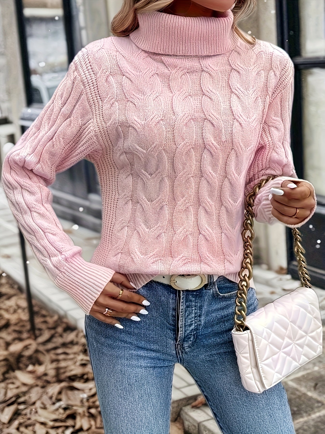 Cozy Cable Knit Turtleneck Sweater