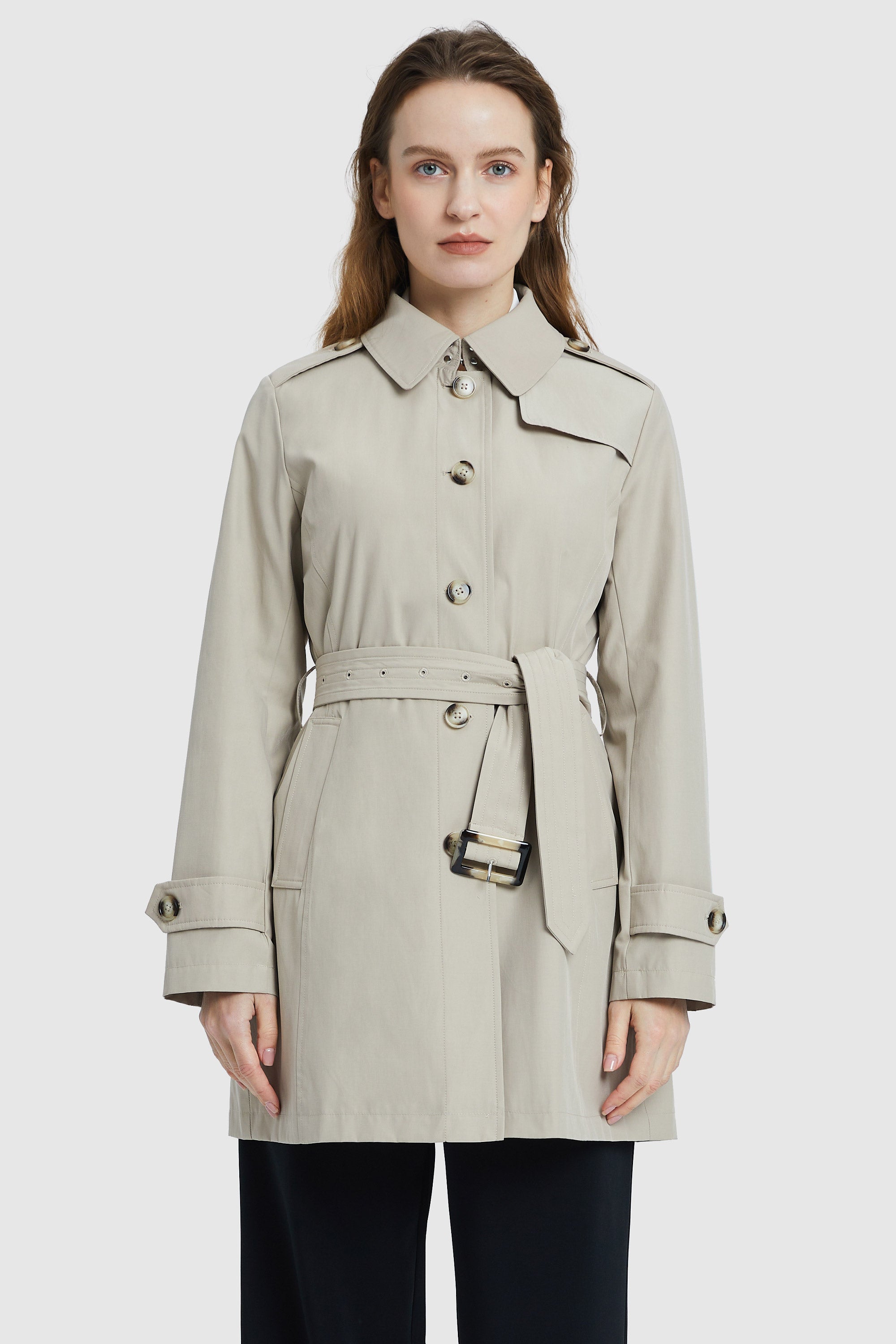 Classic Belted Double Breasted Trench Coat