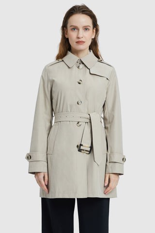 Classic Belted Double Breasted Trench Coat