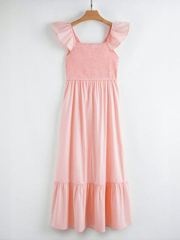 Ruffle Pockets Maxi Dress