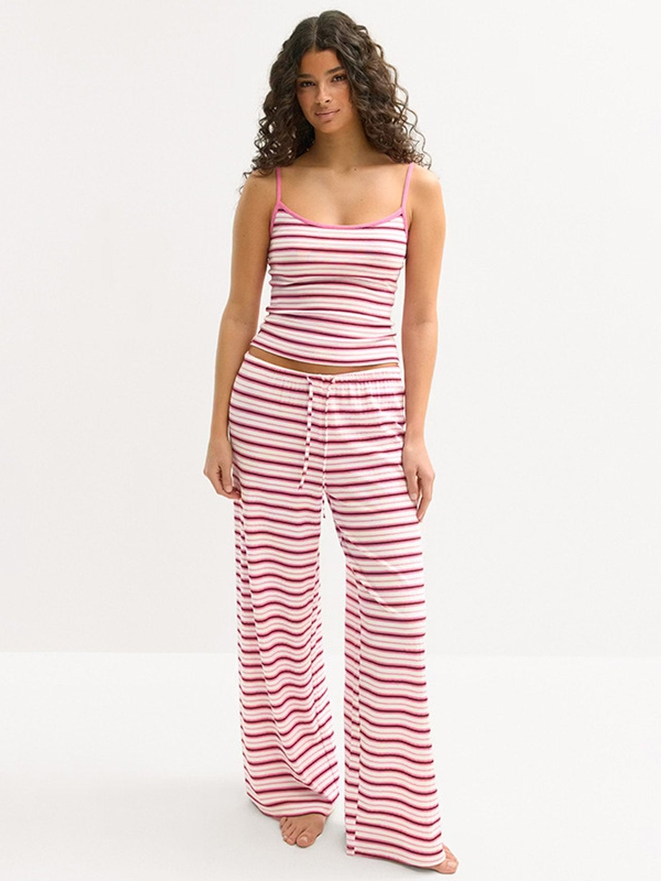 Cozy Striped Lounge Pants Set