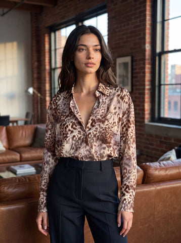 Angela Taylor's Leopard Print Blouses