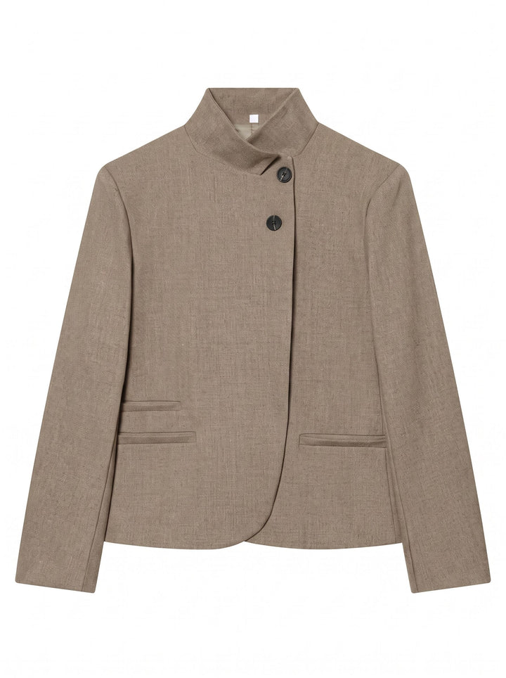 Minimalist Stand Collar Blazer Jacket