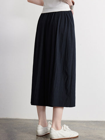 Linen Drawstring Waist Minimalist Shorts