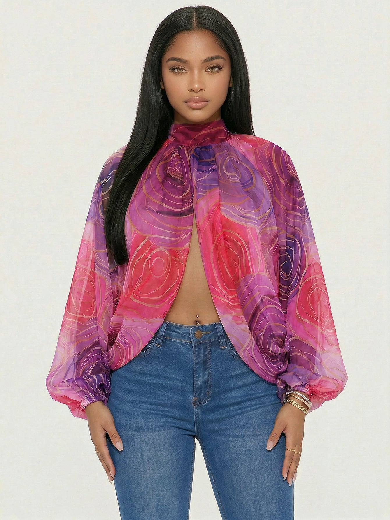 Colorful Printed Lightweight Stylish Blouse