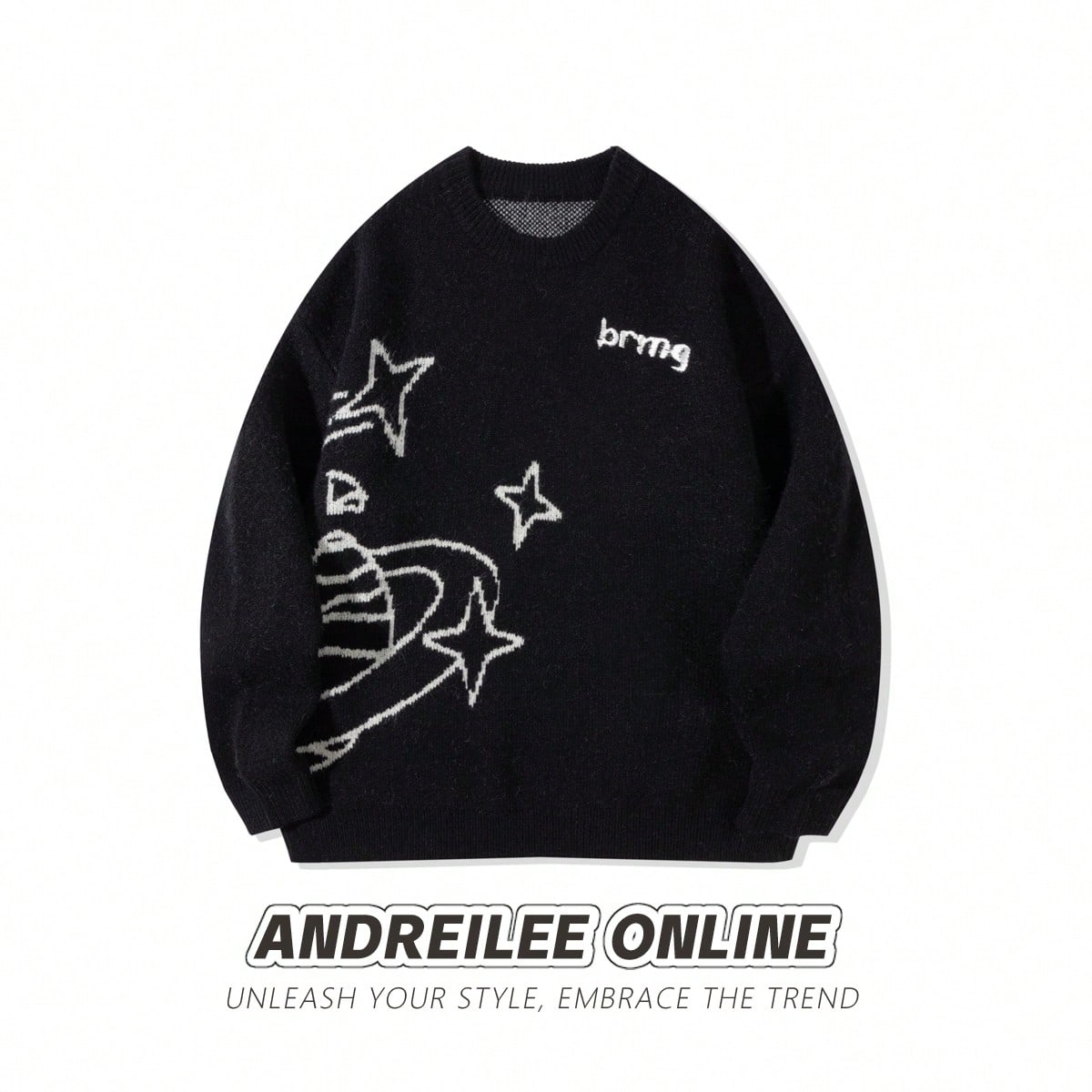 Oversized Graphic Planet Knit Sweater