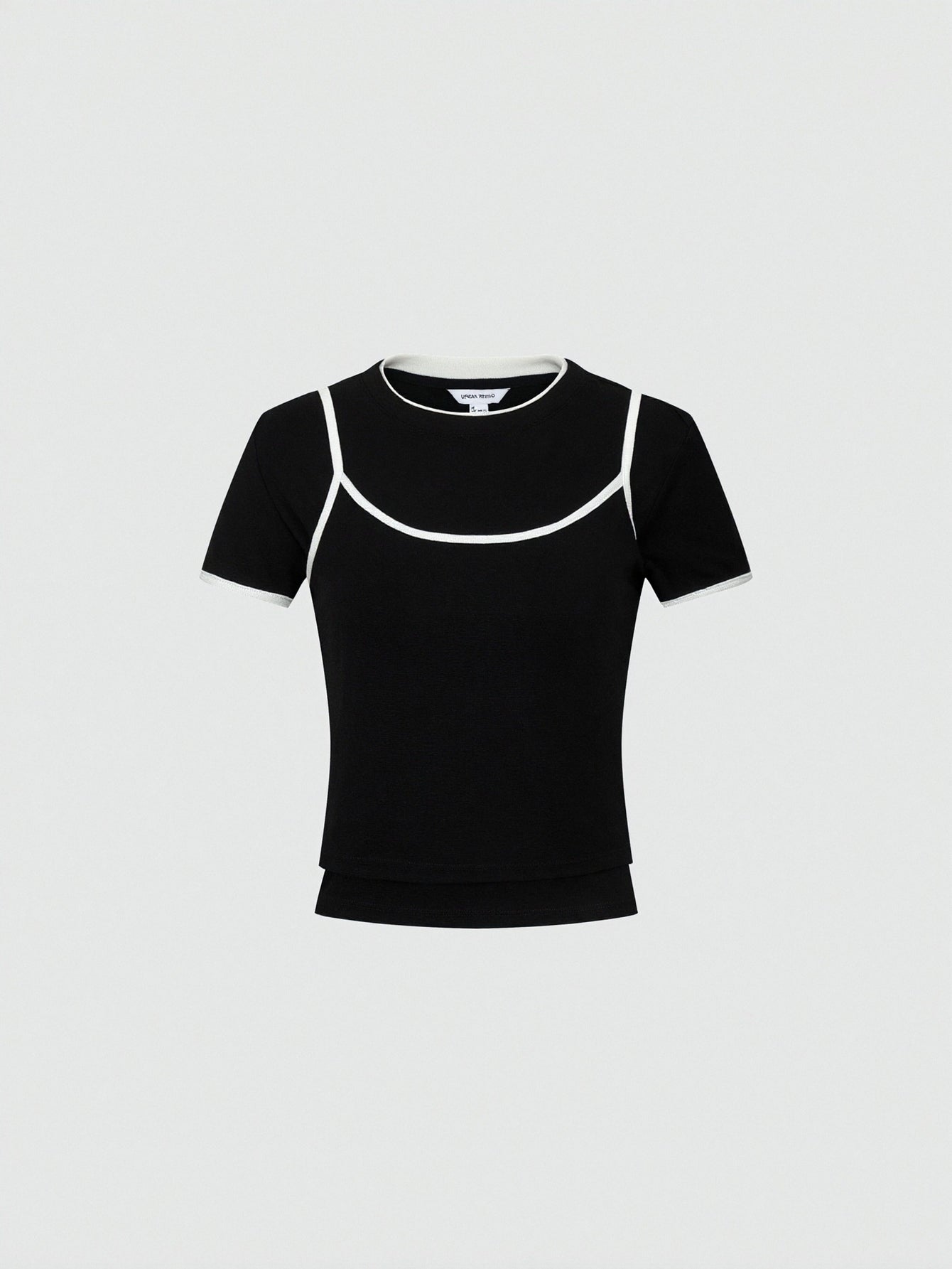 2 In 1 Contrast Skinny-Fit T-Shirts