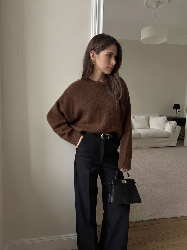 Oversized Crewneck Soft Knit Sweater