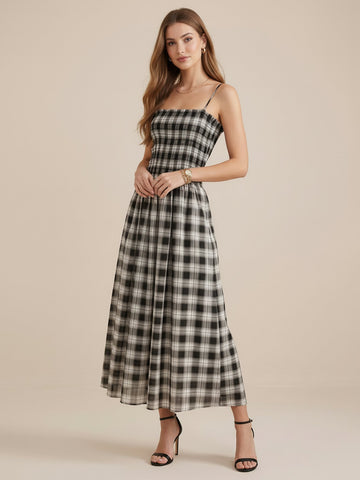 MO&Co. Checked Tank Maxi Dresses