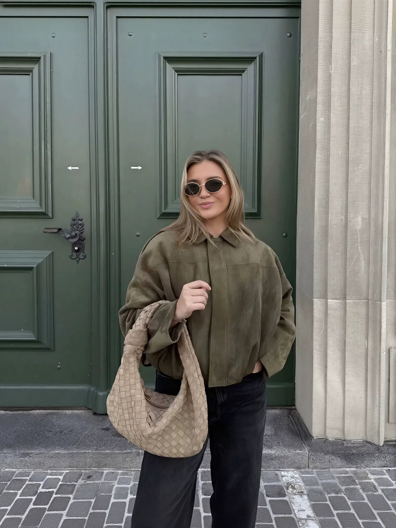 Oversized Suede Bubble Hem Jacket