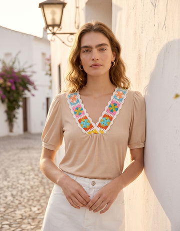 Smocked Bust Flutter Sleeve Blouse