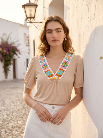 Smocked Bust Flutter Sleeve Blouse