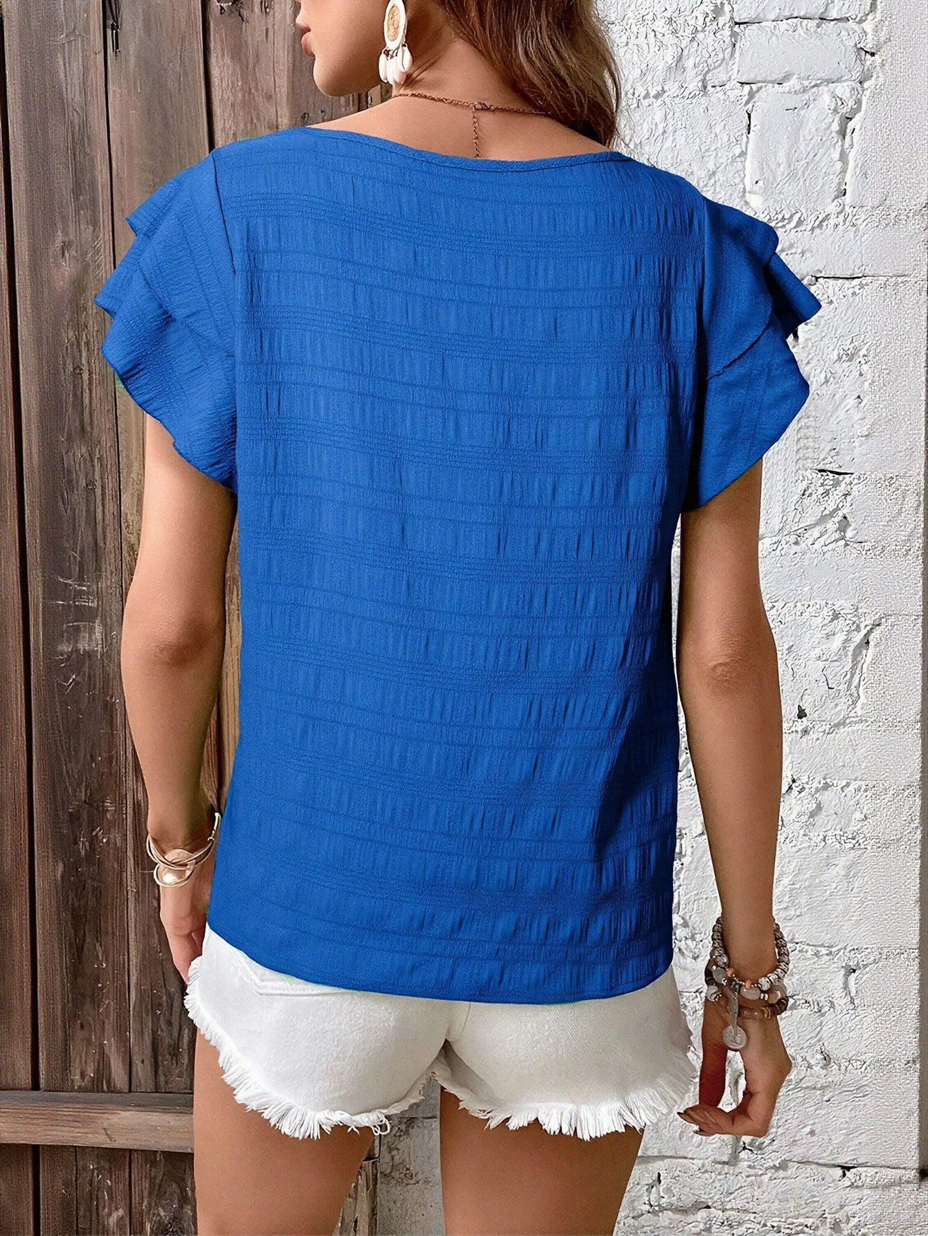 Ruffle Sleeve Blouse