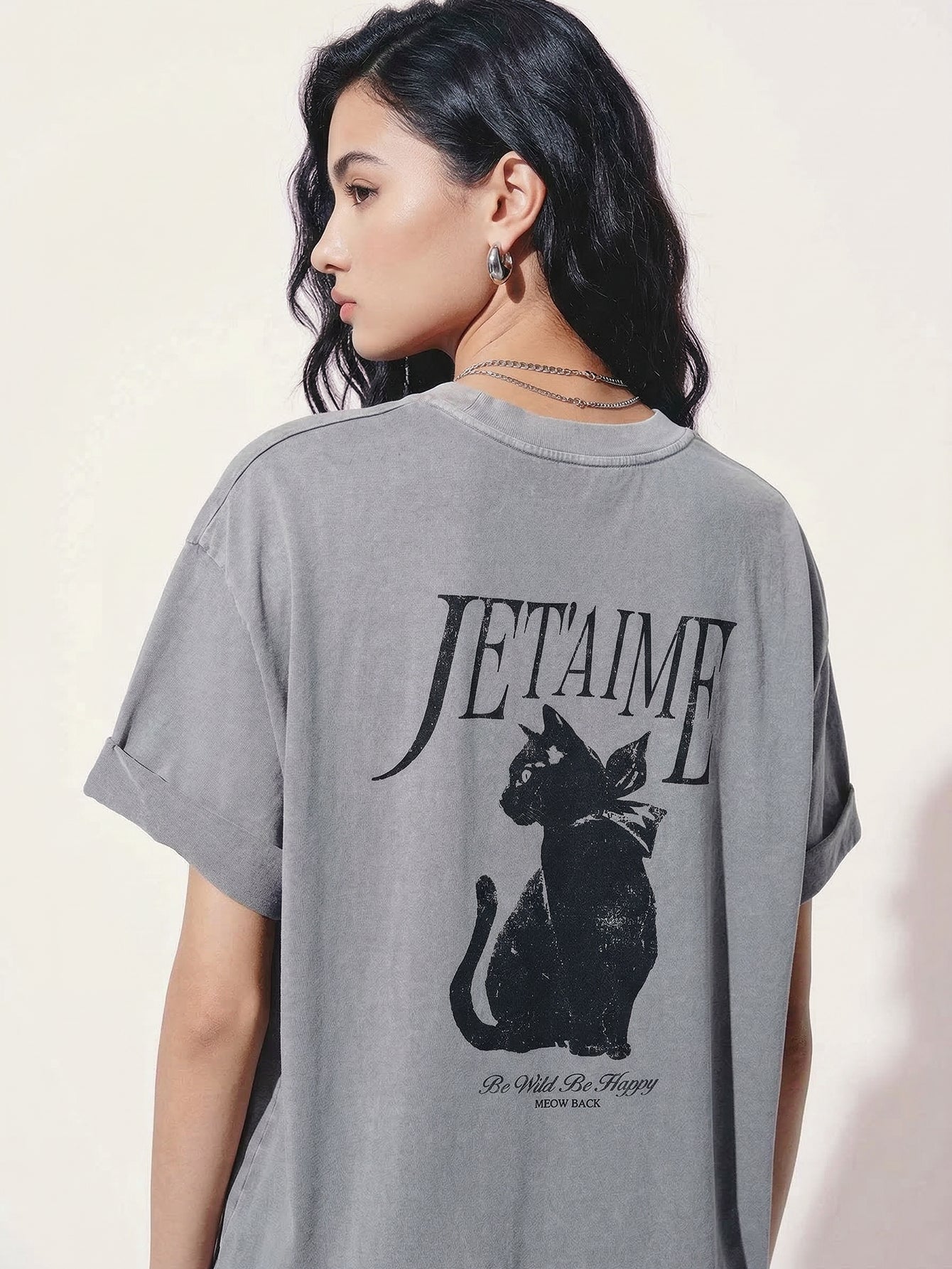 Back Cat Loose T-Shirt