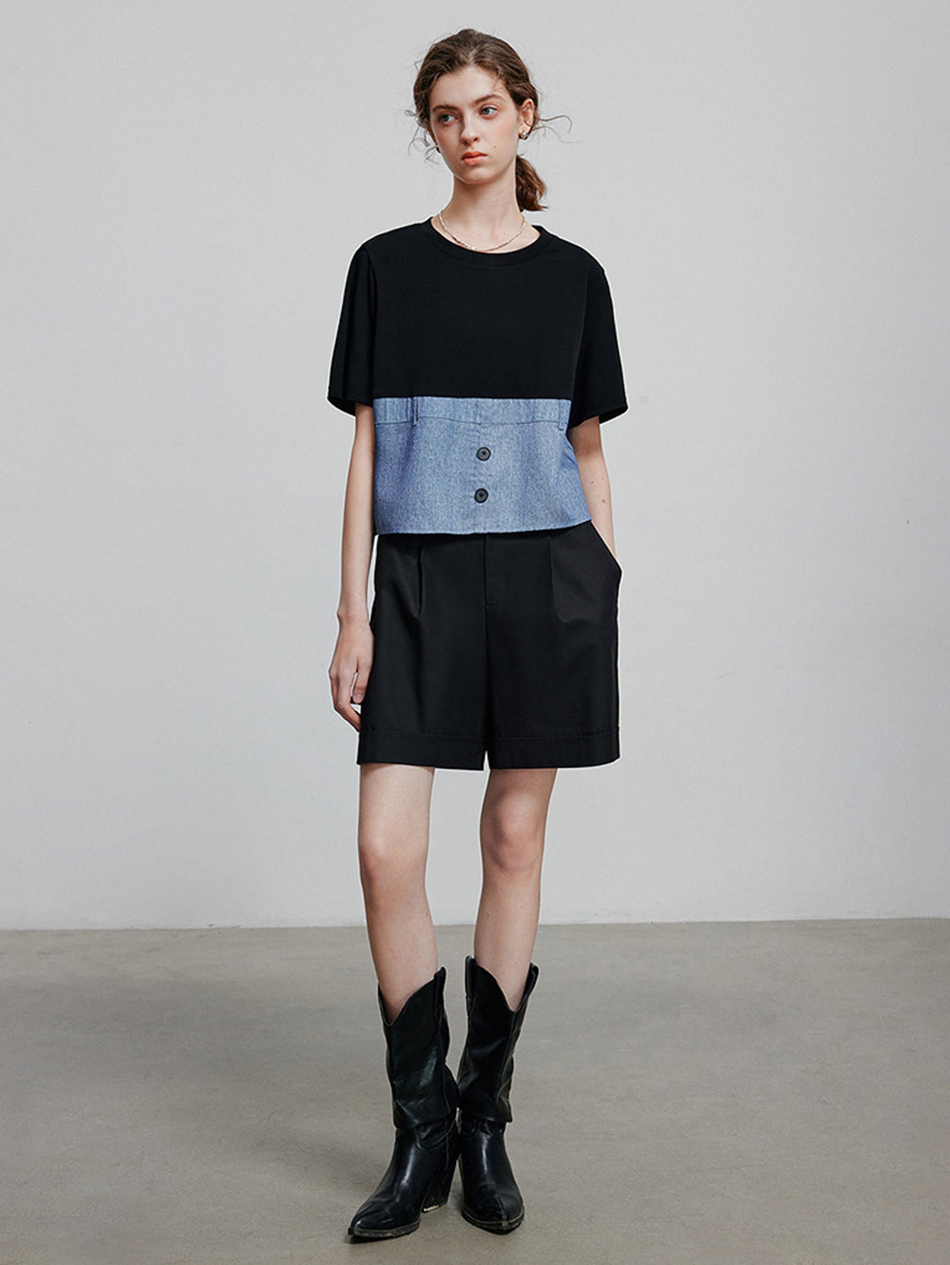 High Waisted Pleated Front Tailored Shorts