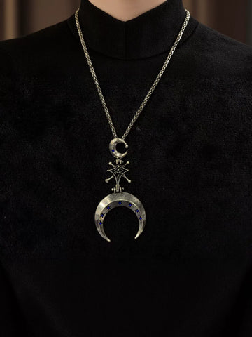 Celestial Gothic Moon Star Necklace