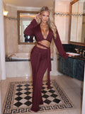 Sexy Wrap Tie Long Pant Set
