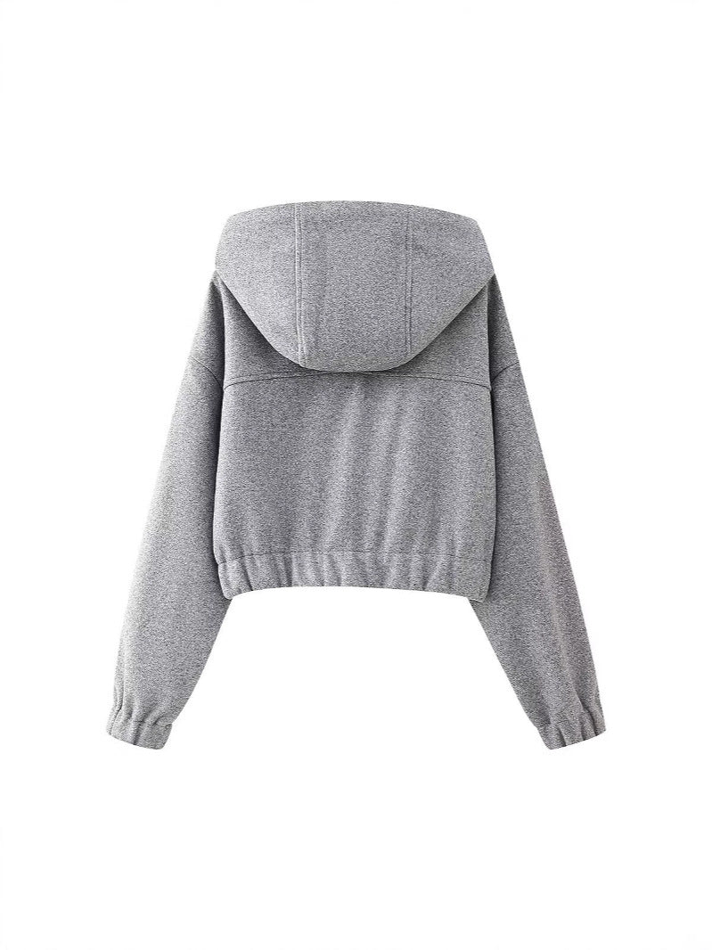Cozy Cropped Zip Up Hoodie