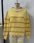 Cozy Striped Crewneck Knit Sweater