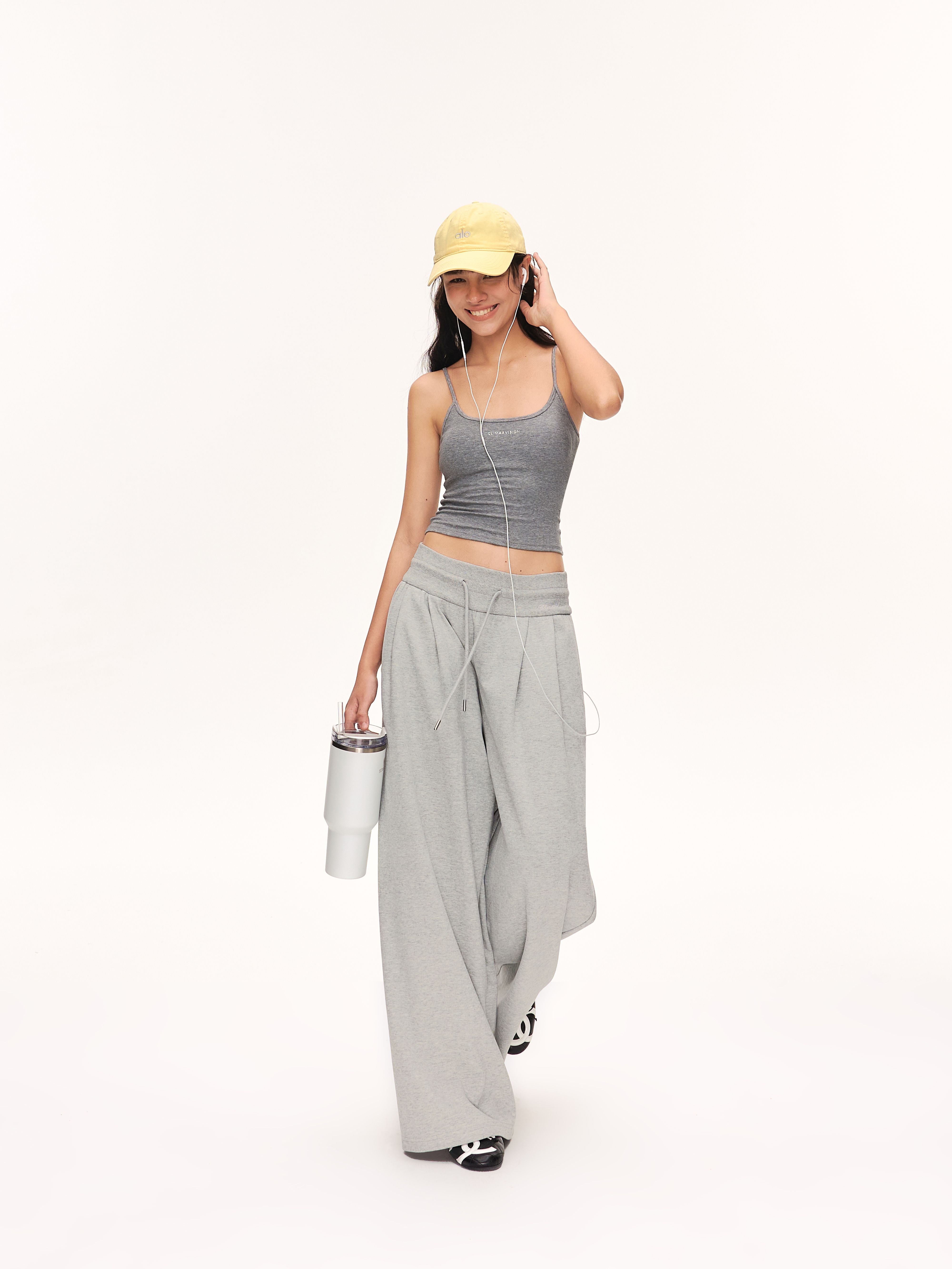 Low Rise Drawstring Wide Leg Pants