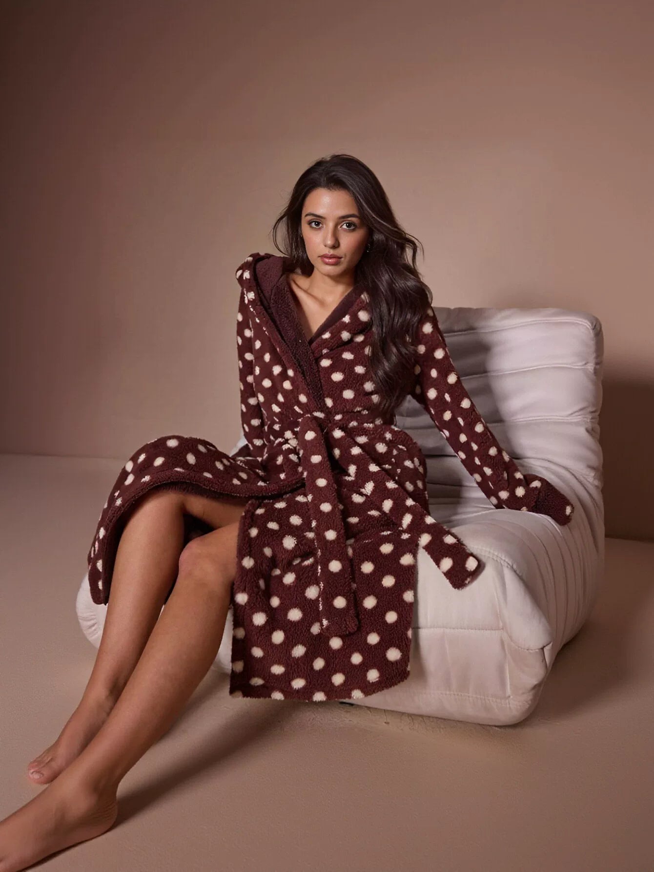 Cozy Plush Polka Dot Bathrobe