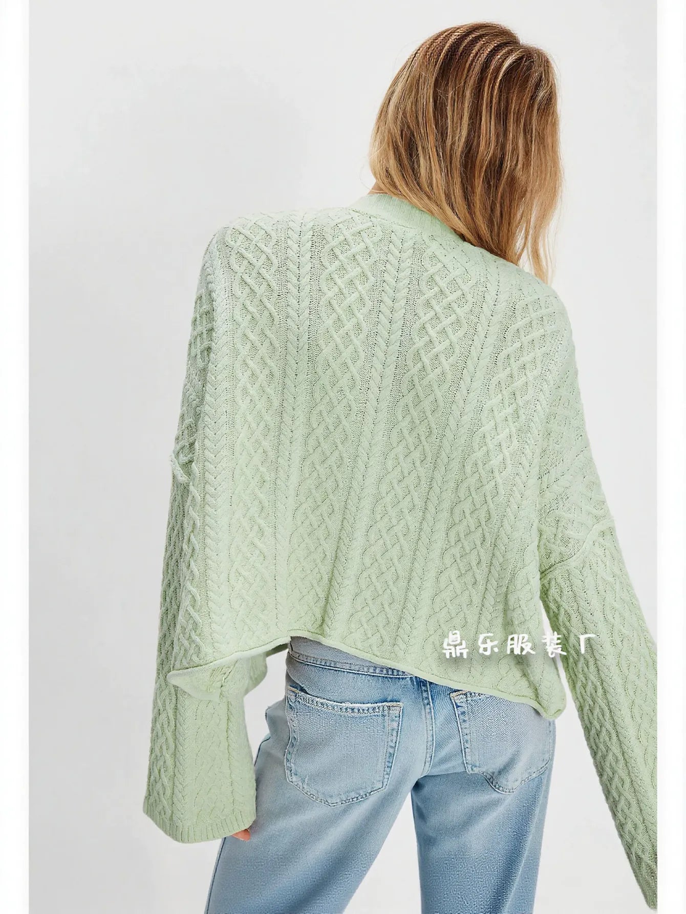 Oversized Cable Knit Button Up Cardigan