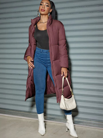 Slim Fit Long Puffer Coat