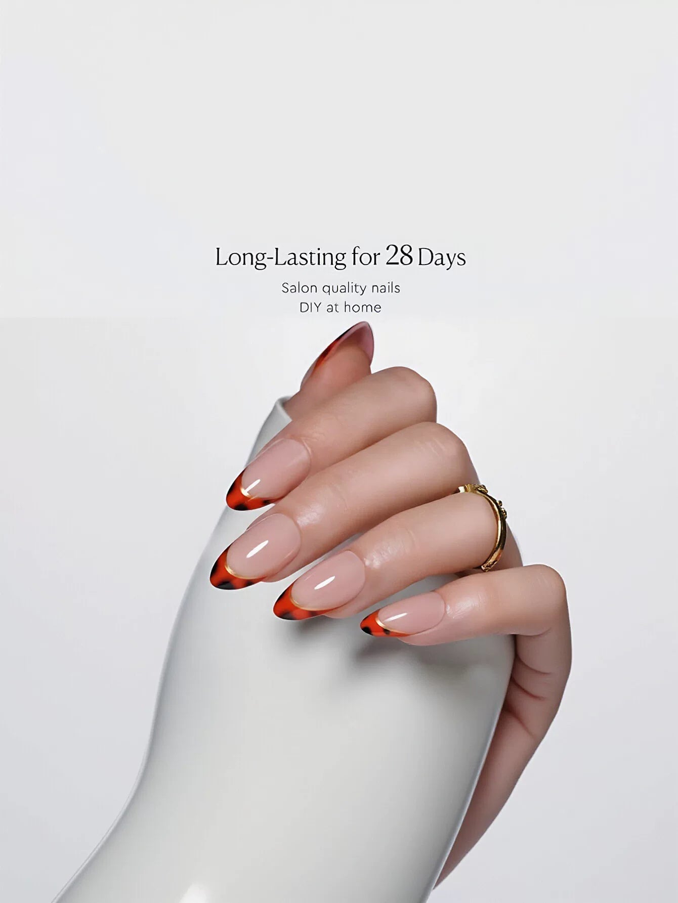 Tortoiseshell French Tip Press On Nails