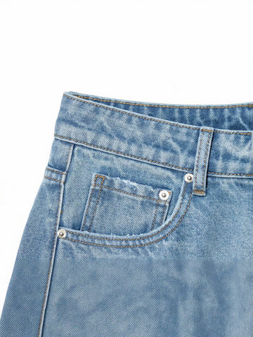 High Waisted Curved Seam Jeans
