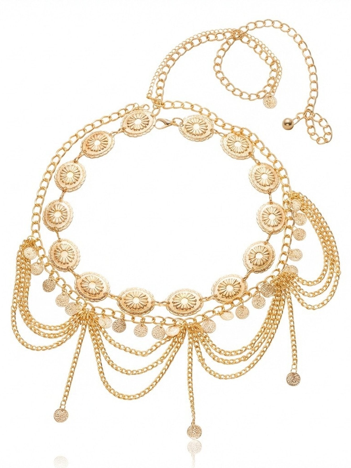 Boho Layered Coin Waist Belt