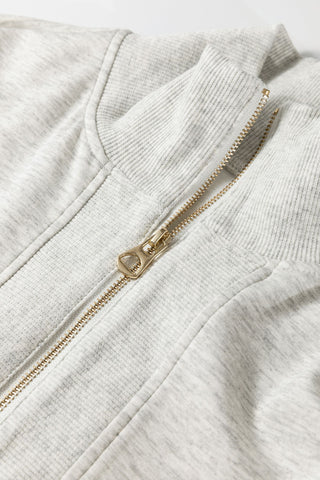 Zip Up Collar Short Sleeve Pants Set