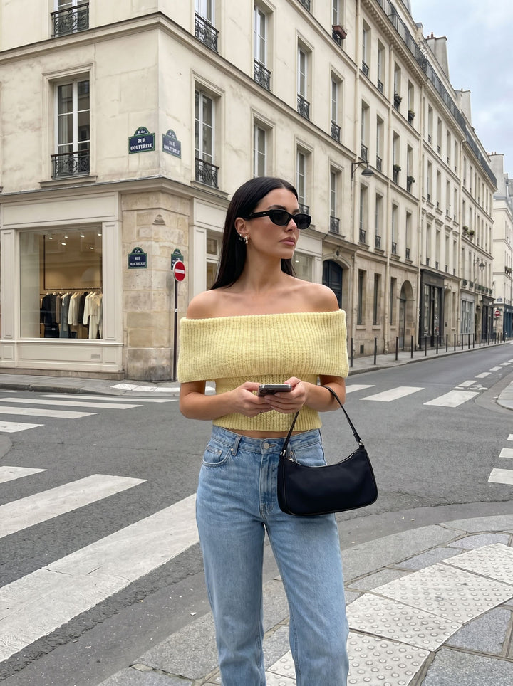 Off The Shoulder Ribbed Sweater