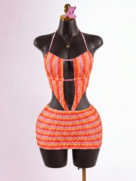 Sexy Cutout Crochet Mini Dress