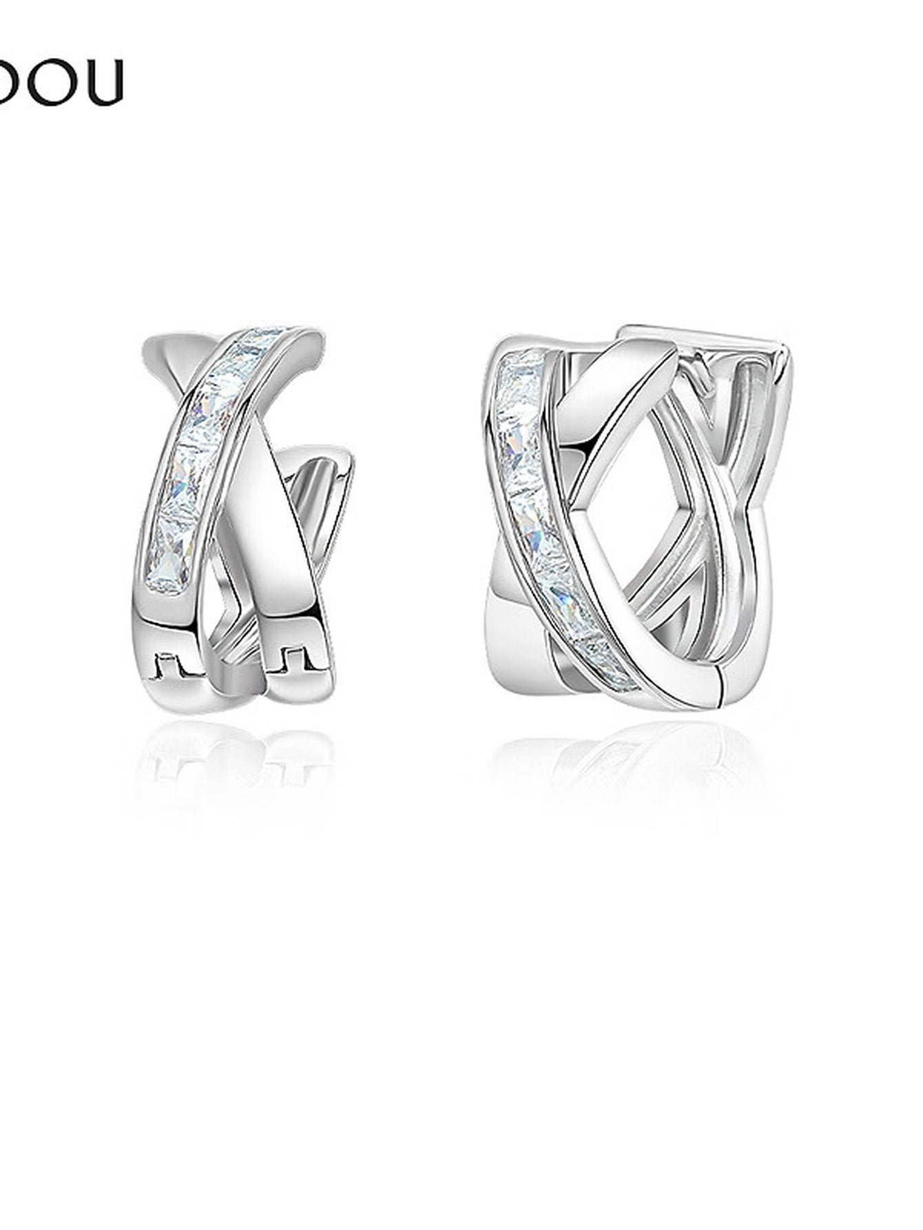 Elegant Sparkling Cross Huggie Earrings