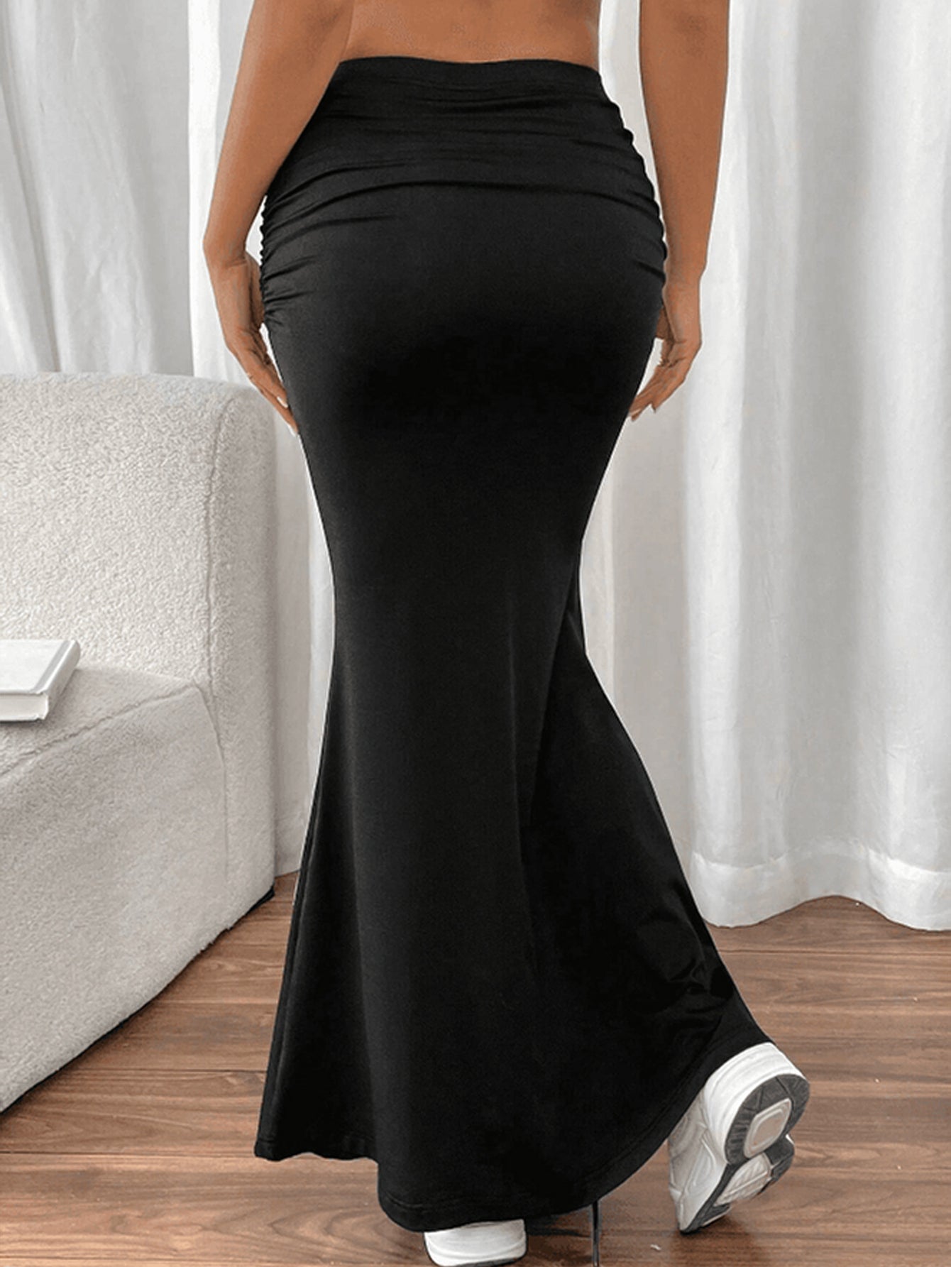 Bodycon Side Ruched Maxi Skirt