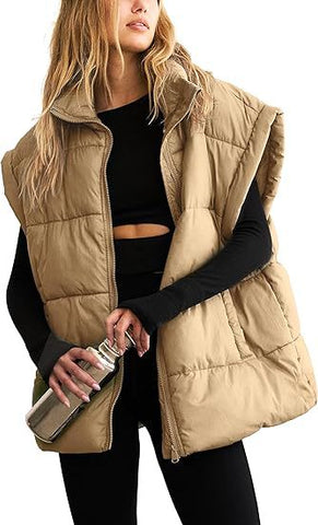 Oversized Puffer Vest Sleeveless Jacket