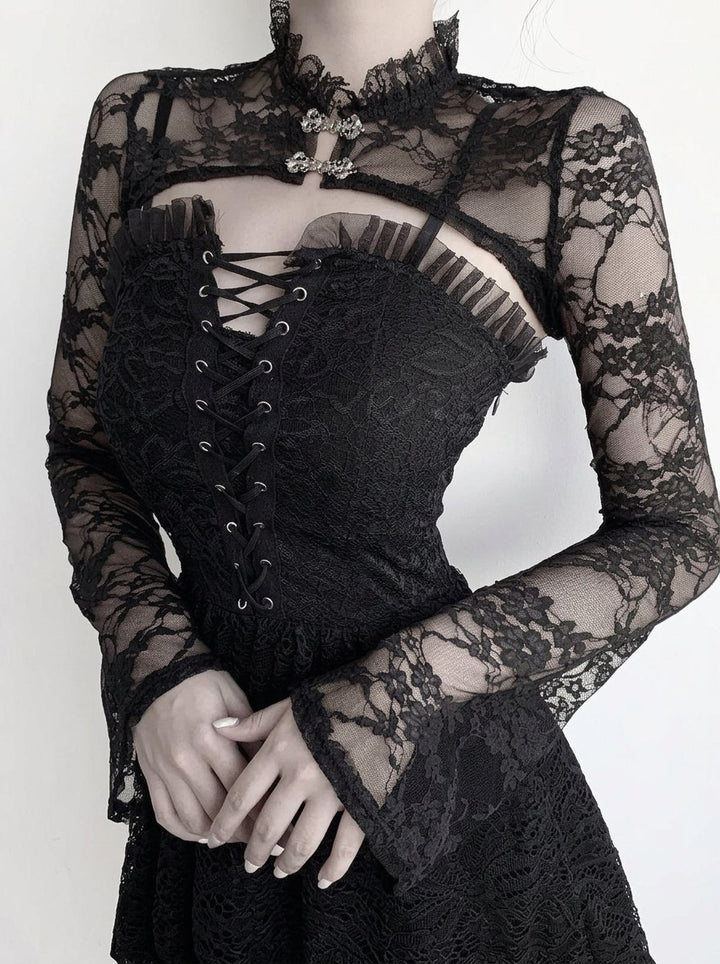 Gothic Lace Corset Button Shirt