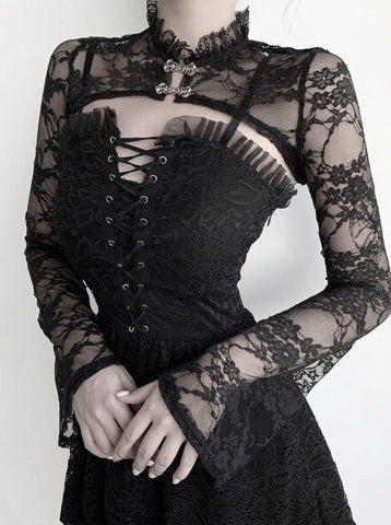 Gothic Lace Corset Button Shirt
