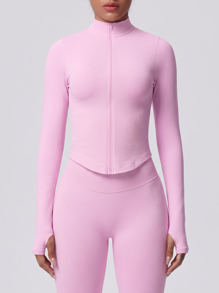 Seamless Fitted Thumbhole Athletic Jacket