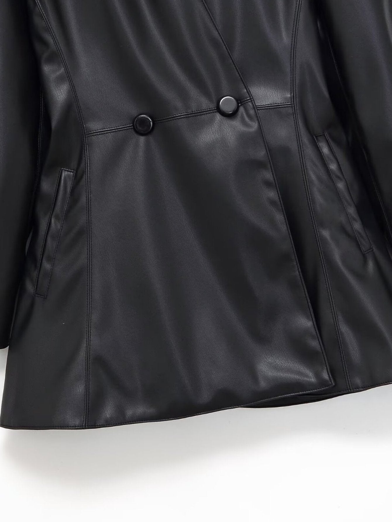 Tailored Faux Leather Blazer Jacket